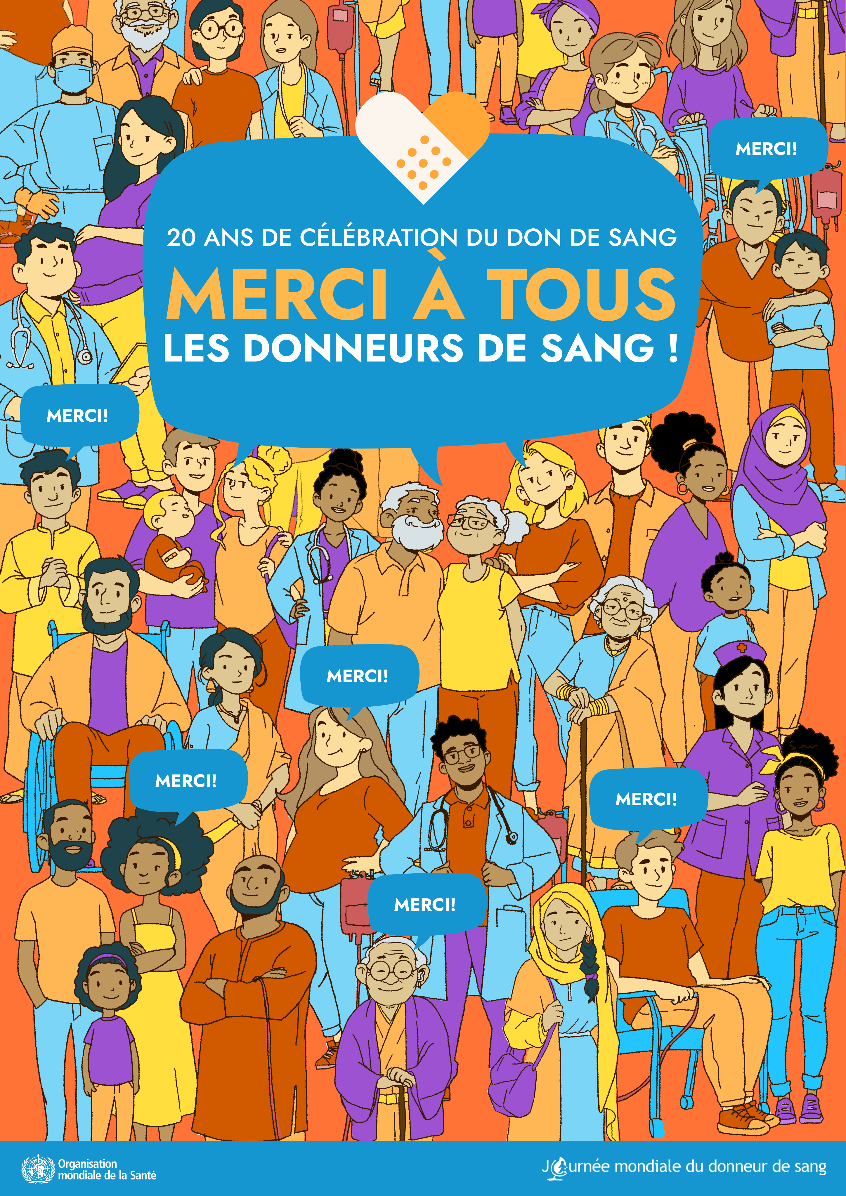Poster de l'OMS - Journée mondiale des donenurs de sang - 2024